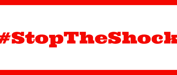 Bright red text that says #StopTheShock.