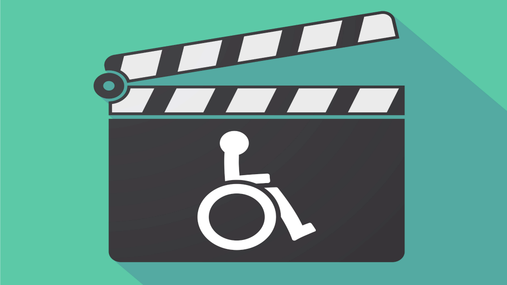 Director's slate with an accessible icon on it.