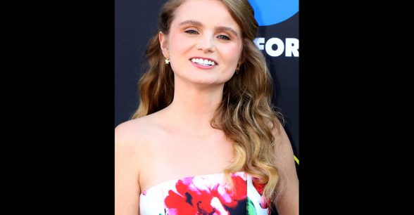 Kayla Cromer in a bright floral gown