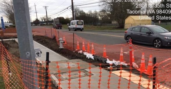 Sidewalk under construction