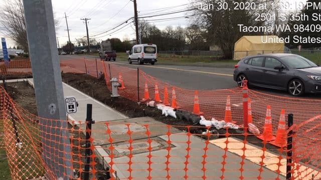 Sidewalk under construction