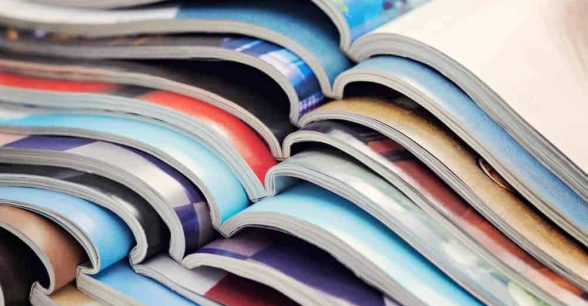 A stack of color magazines