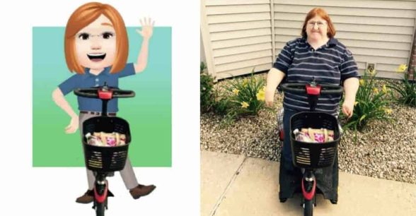 A side by side image of Melissa's Facebook avatar and an actual photo of her, as described in the blog post.