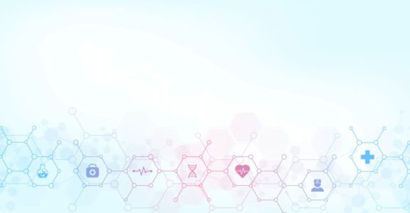 A series of medical icons.