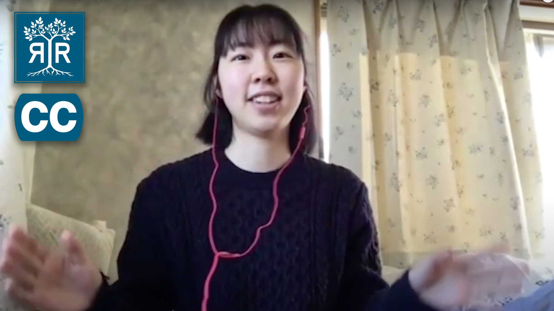 Thumbnail that shows Ayaka, a Japanese person in a room speaking to camera. The RiR badge and closed caption icon are to the left.